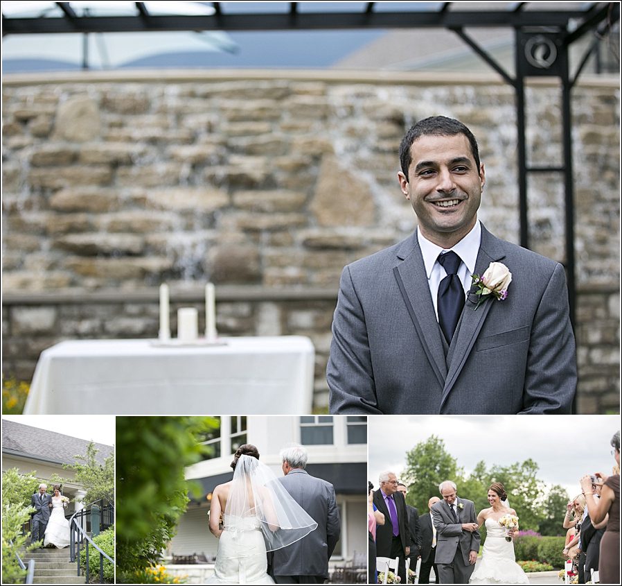 Grooms reaction to bride walking