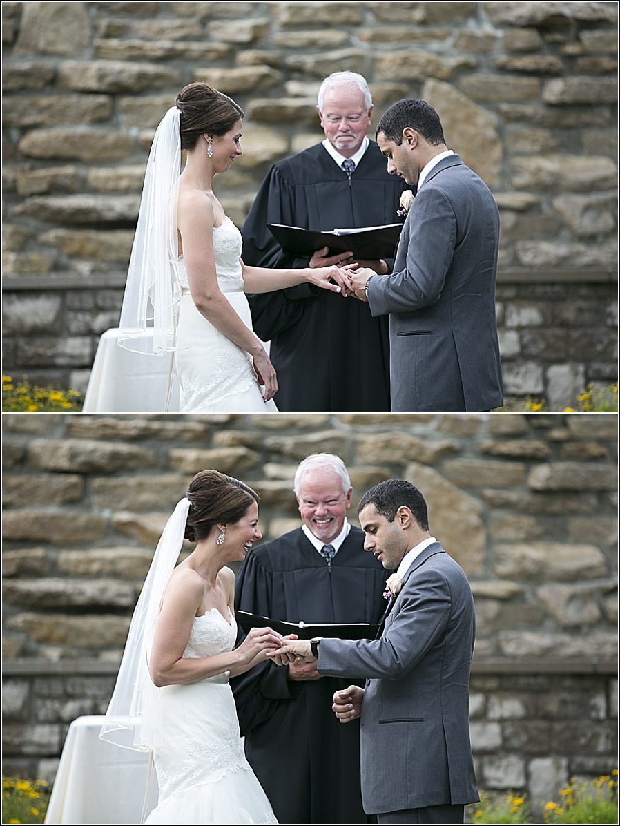 Bride and Groom exchange rings