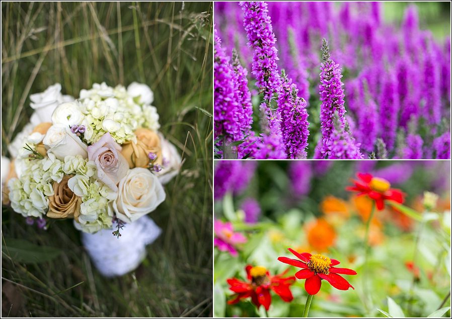 Brides bouquet and wildflowers